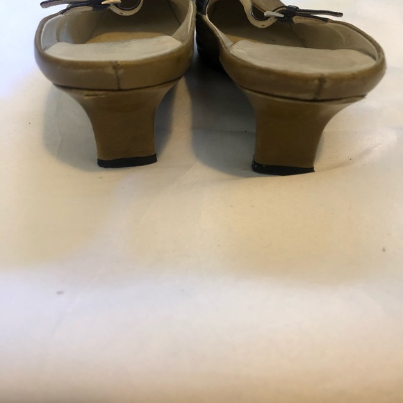 Prada Vintage Tan Kitten Heels with Strap - Picture 6 of 8